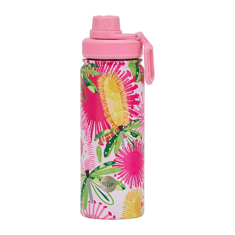 2PK Annabel Trends Watermate 550ml Stainless Steel Bottle Pink Banksia