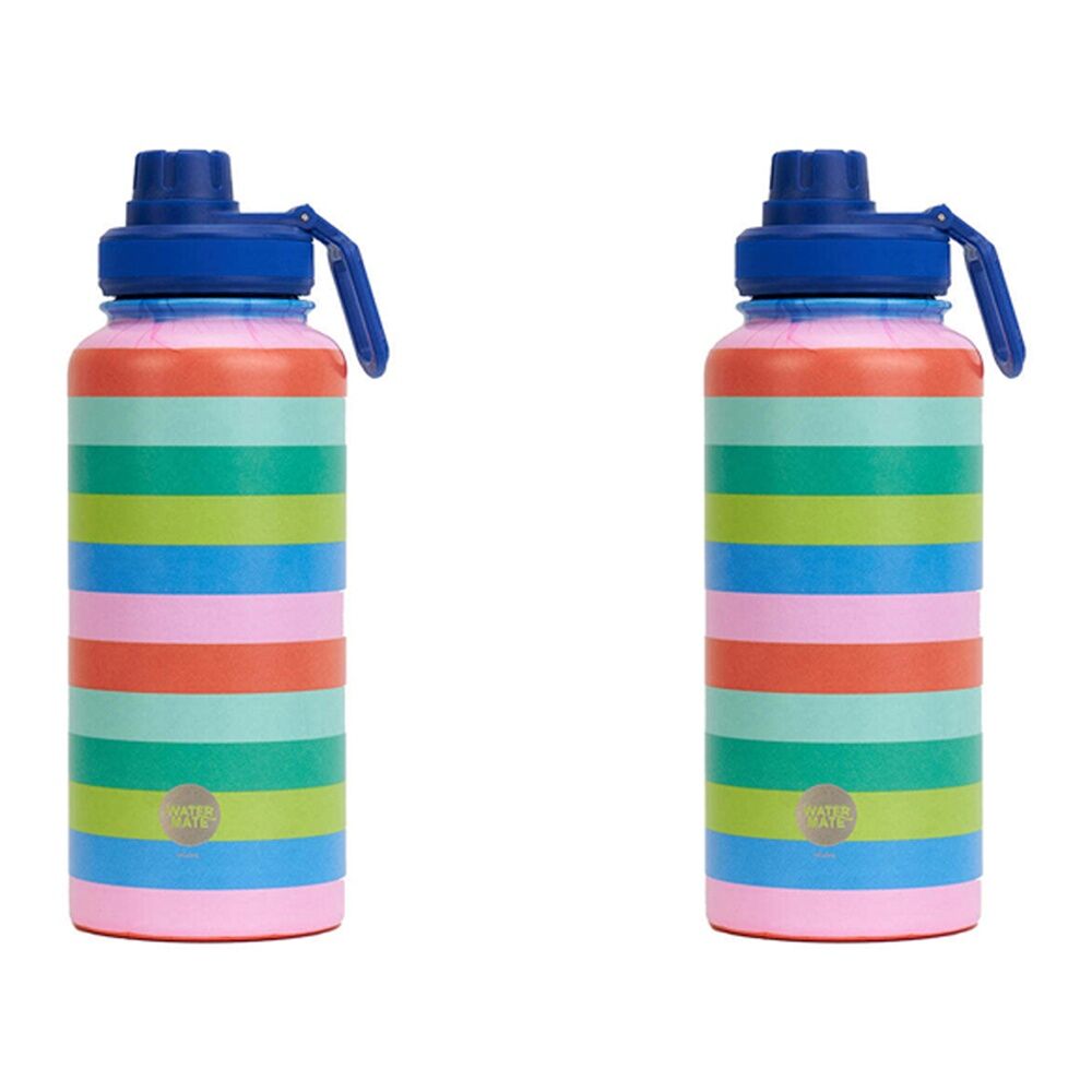 2PK Annabel Trends Watermate 950ml Stainless Steel Bottle Bright Stripe