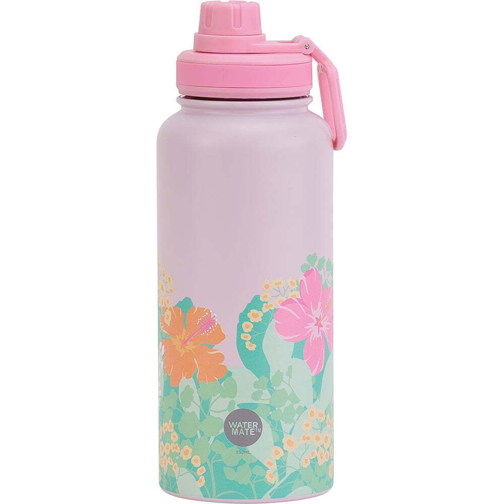 2PK Annabel Trends Watermate 950ml Stainless Steel Bottle Hibiscus