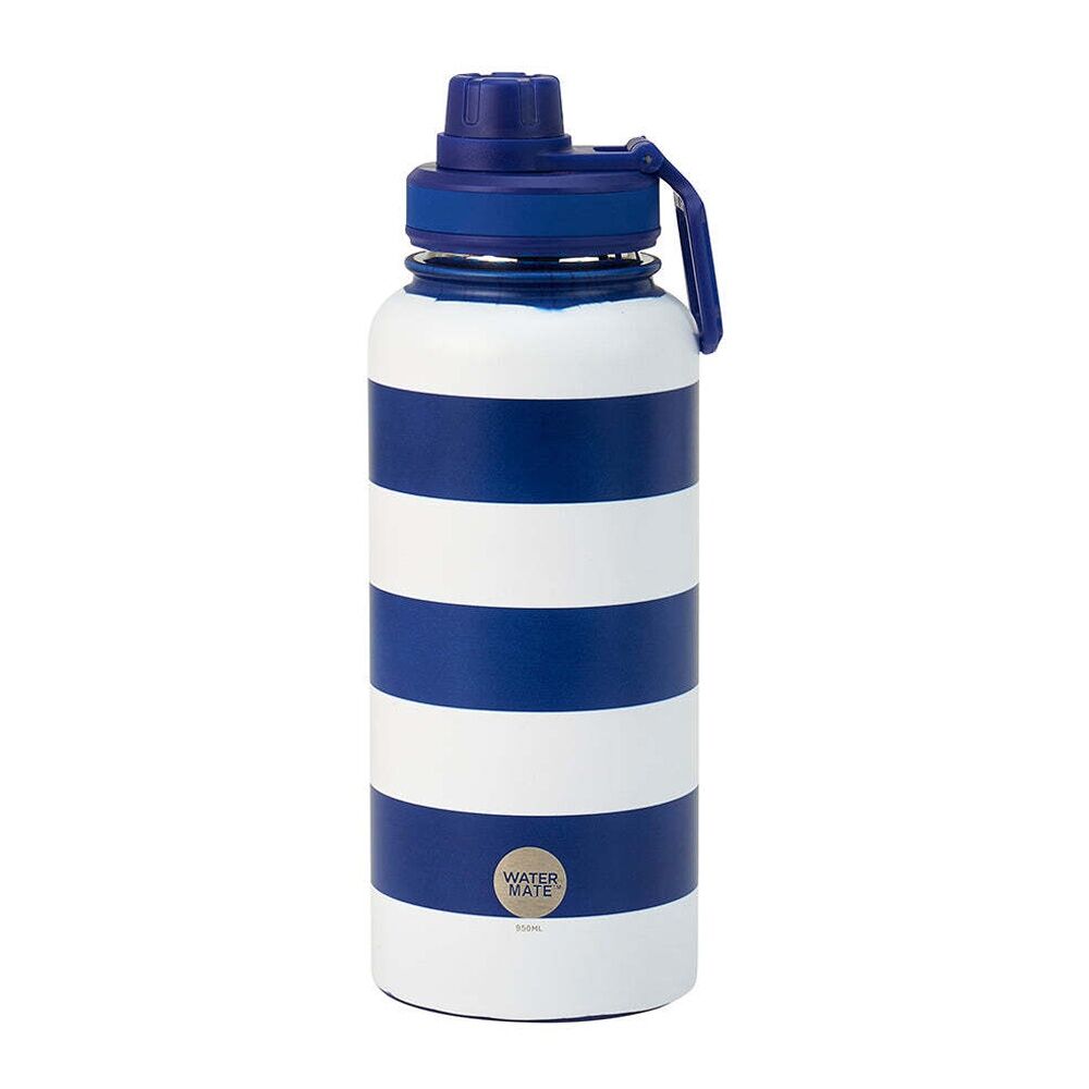 2PK Annabel Trends Watermate 950ml Stainless Steel Bottle Navy Stripe