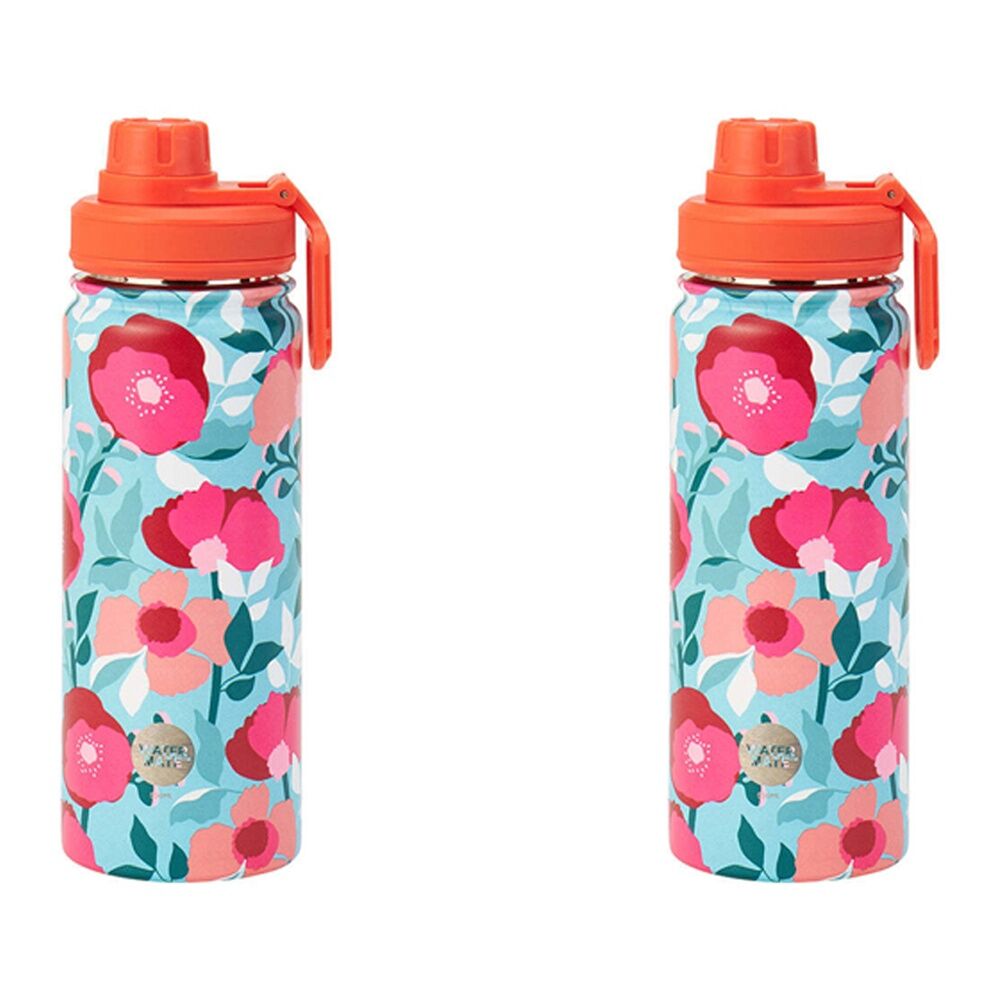 2PK Annabel Trends Watermate 550ml Stainless Steel Bottle Sherbet Poppies