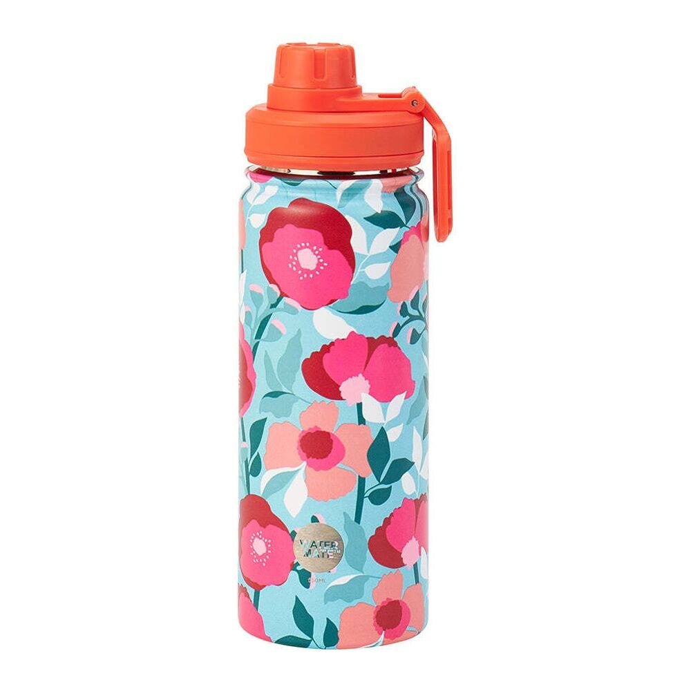 2PK Annabel Trends Watermate 550ml Stainless Steel Bottle Sherbet Poppies