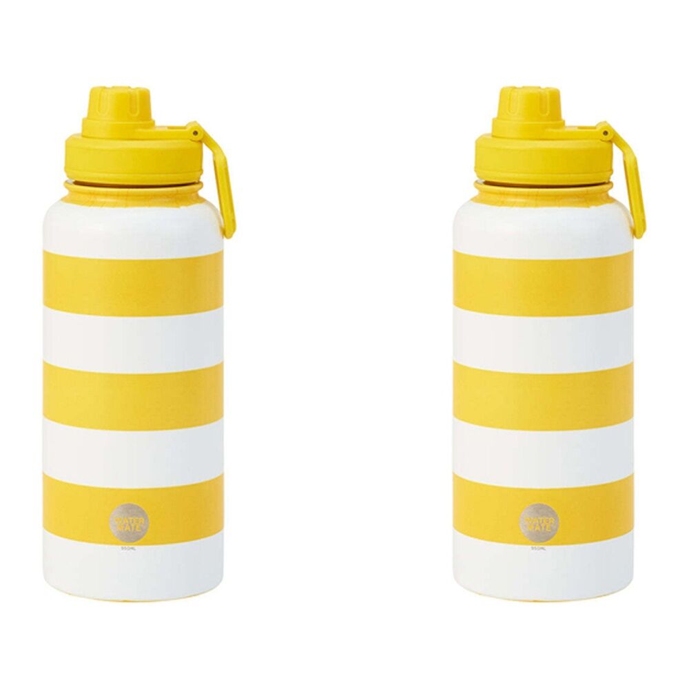 2PK Annabel Trends Watermate 950ml Stainless Steel Bottle Yellow Stripe