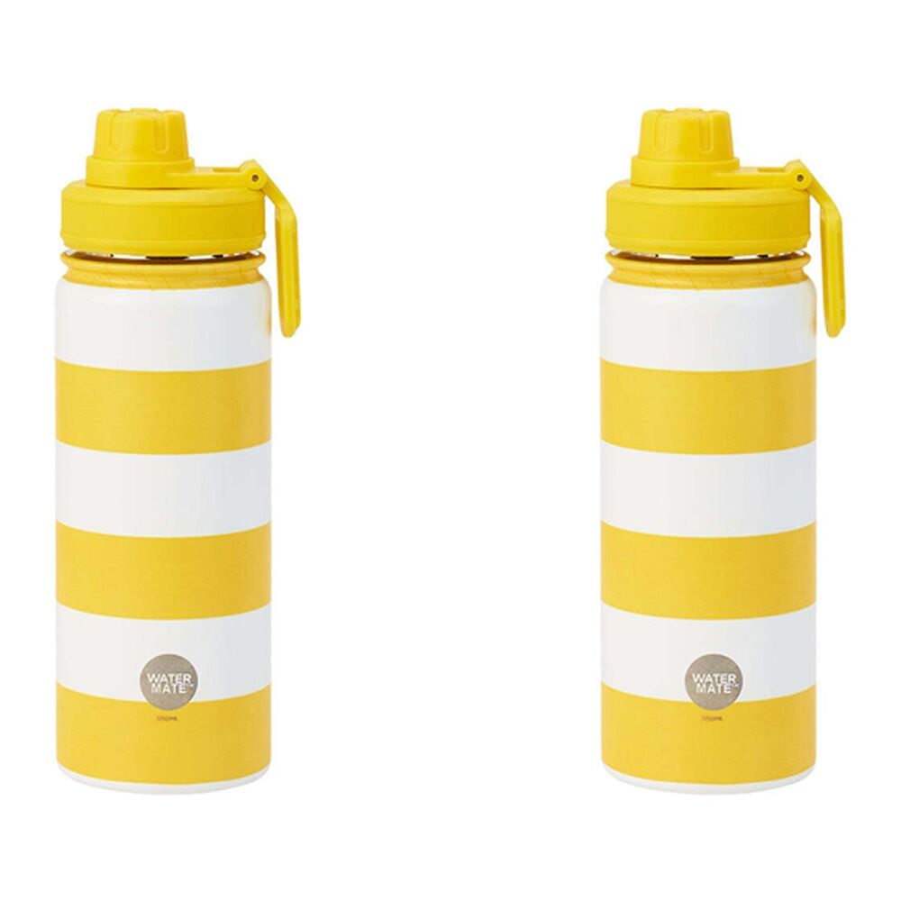 2PK Annabel Trends Watermate 550ml Stainless Steel Bottle Yellow Stripe