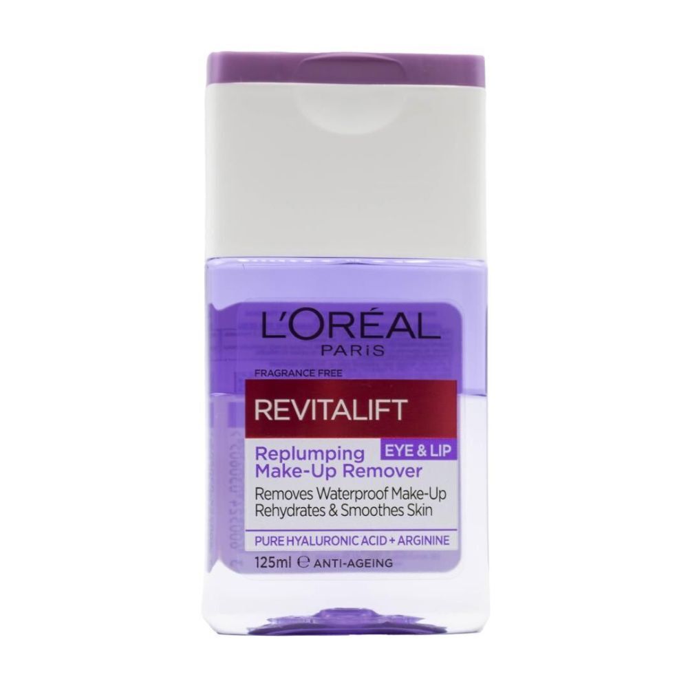 6PK Loreal 125ml Makeup Remover Replumping Eye & Lip Revitalift