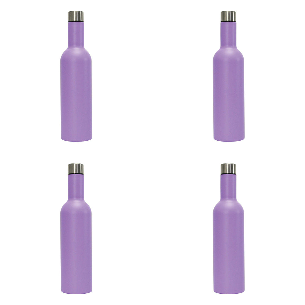 4PK Annabel Trends Stainless Steel 750ml Wine Bottle - Gelato Purple