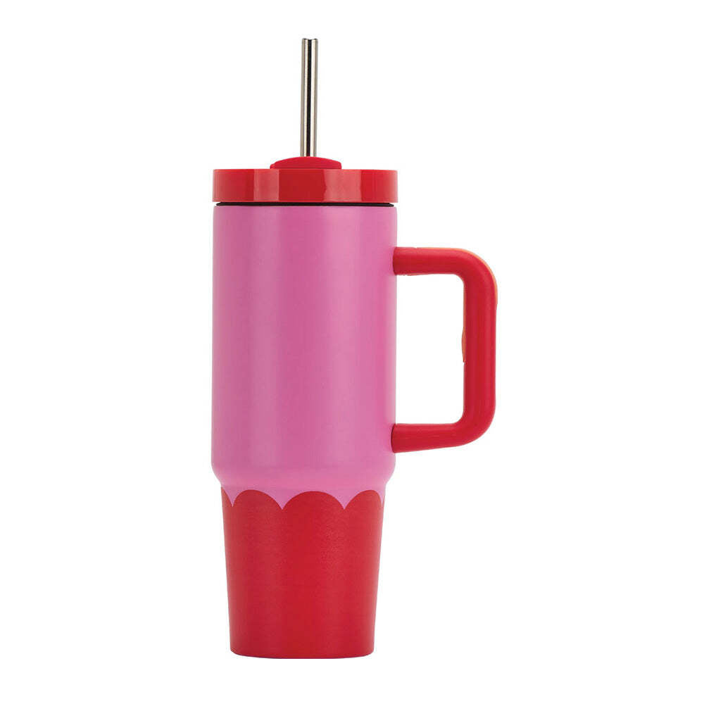 2PK Annabel Trends Super Sip Wave 380ml Stainless Steel Cup - Pink Red