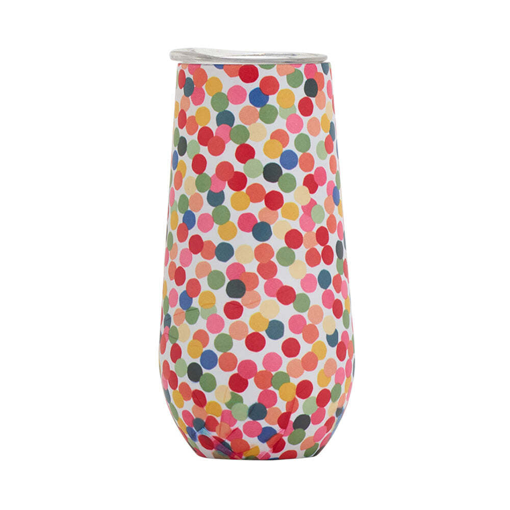 2PK Annabel Trends 175ml Stainless Steel Sparkling Flute Cup - Confetti