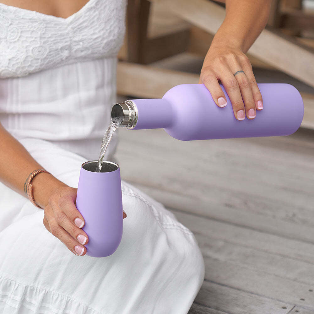 4PK Annabel Trends 175ml Stainless Steel Sparkling Flute Cup - Gelato Purple