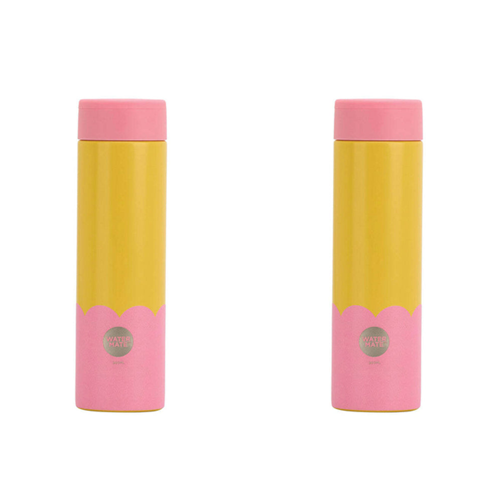 2PK Annabel Trends Stainless Steel Wave 300ml Mini Bottle - Yellow Candy