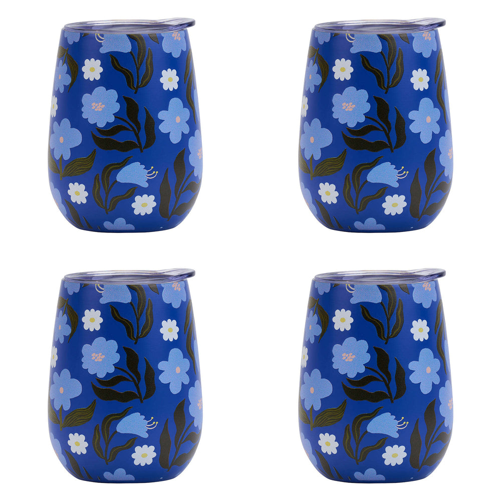 4PK Annabel Trends 295ml Stainless Steel Wine Tumbler - Nocturnal Blooms