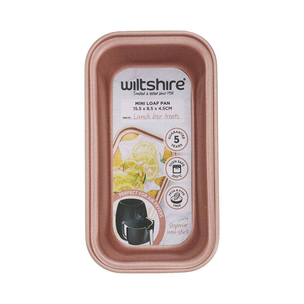 6PK Wiltshire Rose Gold Mini Non-Stick Loaf Pan 15.5x8.5x4.5cm