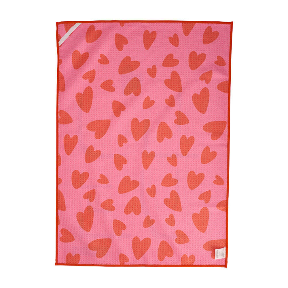 2PK Annabel Trends Waffle Microfibre Tea Towel Rectangular 50x70cm Love