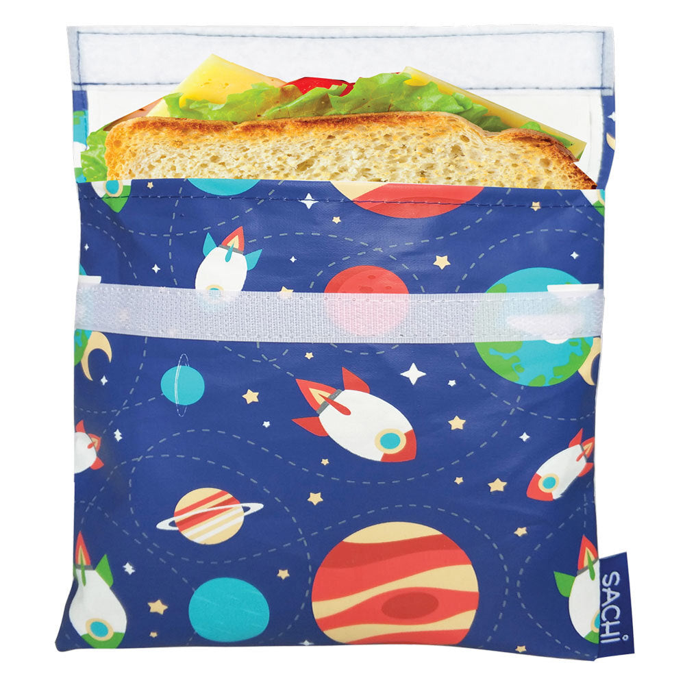 Sachi Set of 4 Reusable Sandwich/Snack Pockets - Outer Space