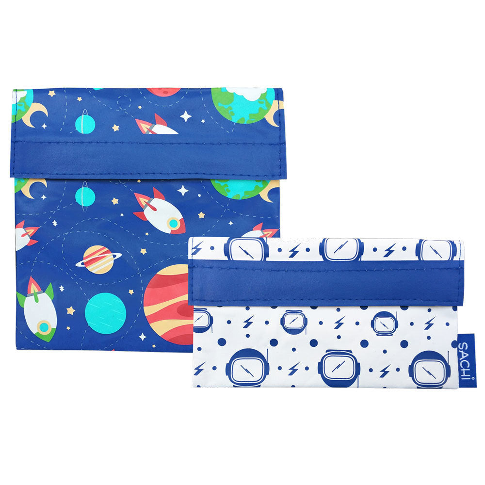 Sachi Set of 4 Reusable Sandwich/Snack Pockets - Outer Space