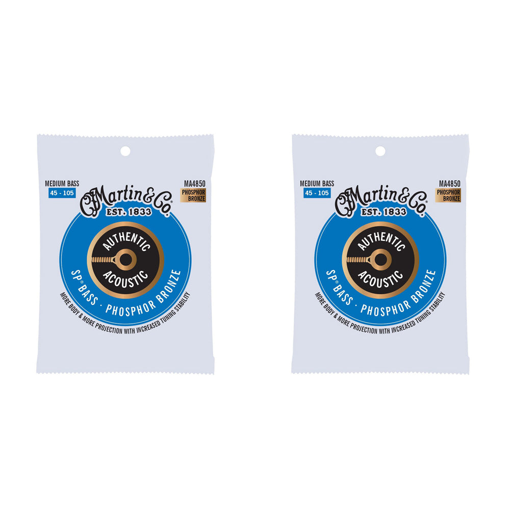 2PK Martin Guitar MA4850 Authentic Bass 4 Strings 92/8 Phosphor Bronze Medium