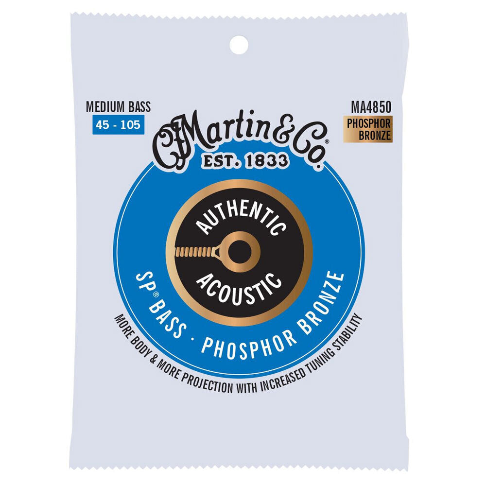 2PK Martin Guitar MA4850 Authentic Bass 4 Strings 92/8 Phosphor Bronze Medium