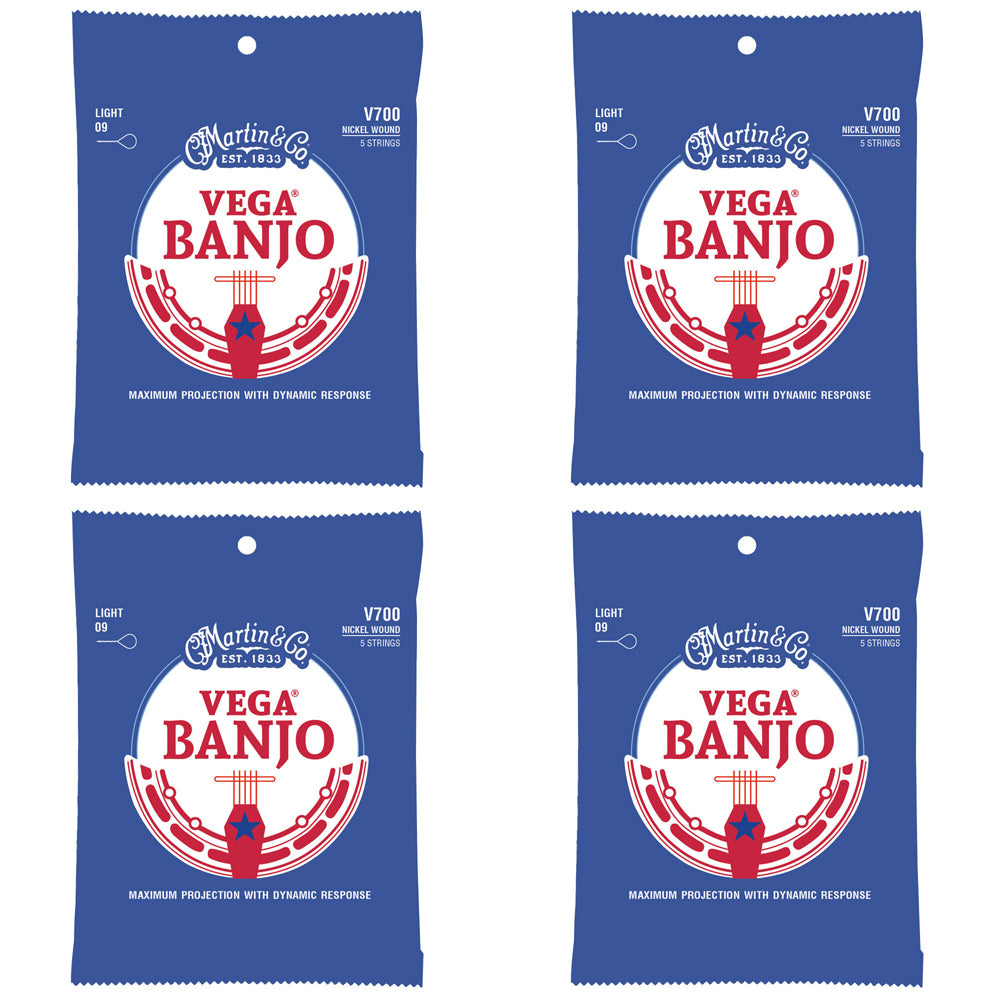4PK Martin Guitar V700 Vega Banjo 5 Strings Nickel Steel Light Gauge