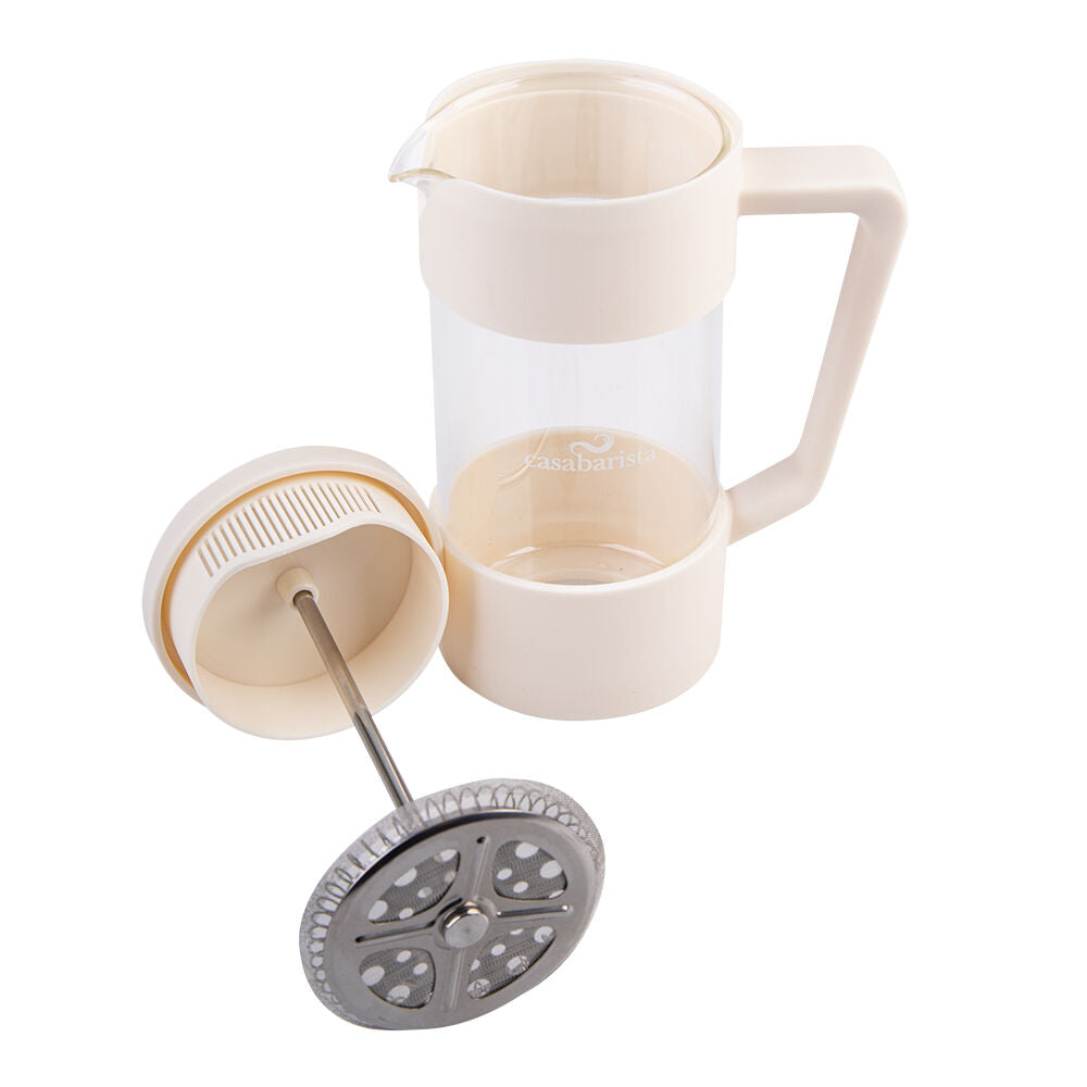 Casabarista Oslo Accent Stainless Steel Coffee Plunger 3 Cup 350ml Cream