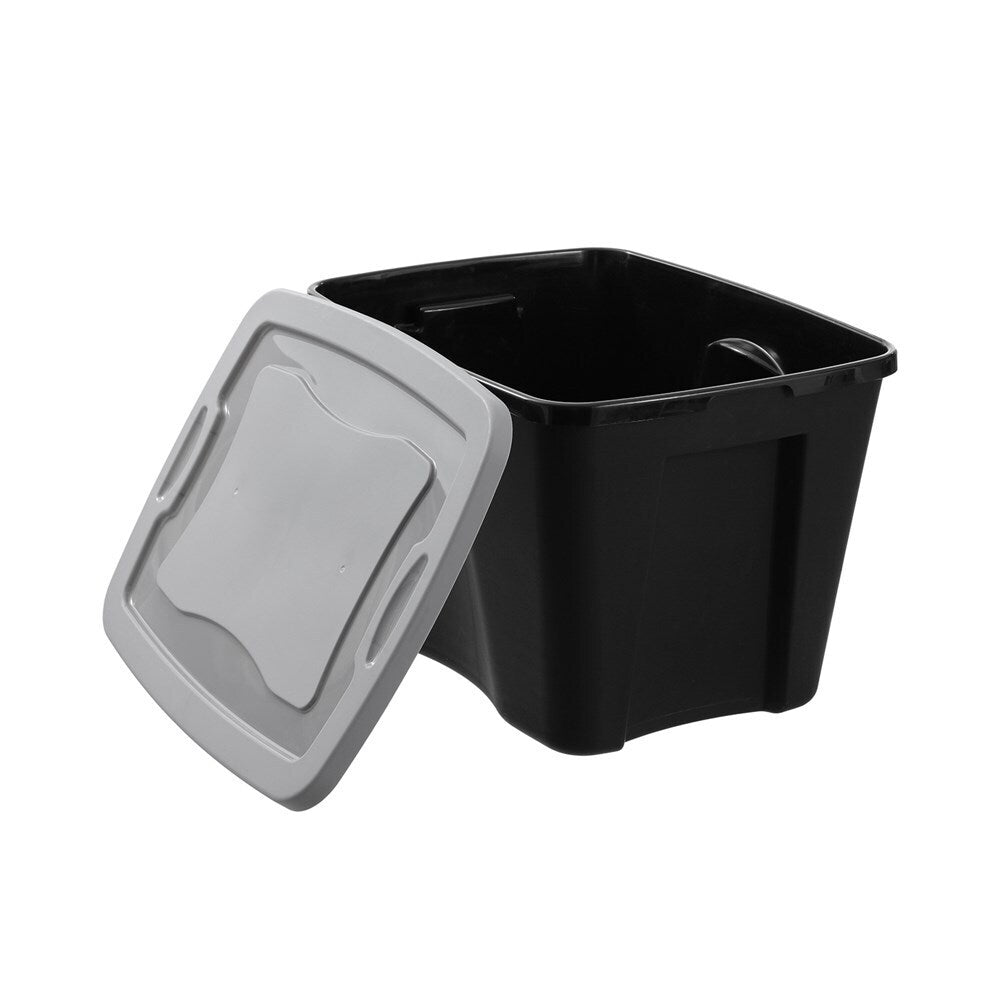 6PK Boxsweden Garaz Eco 38L/49cm Storage Box w/ Lid - Black