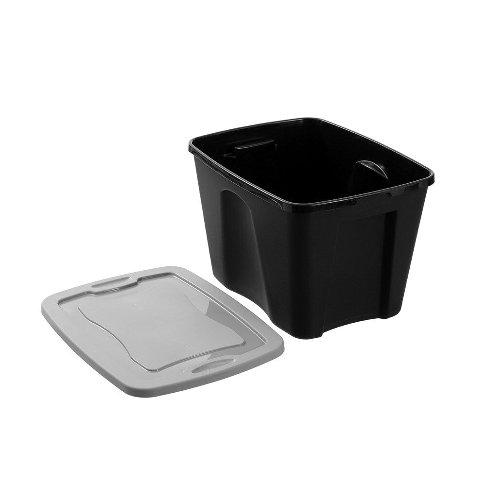 6PK Boxsweden Garaz Eco 38L/49cm Storage Box w/ Lid - Black