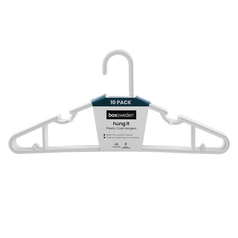 12x 10pc Boxsweden Hangit Plastic Clothes Hangers 39.5cm - Assorted