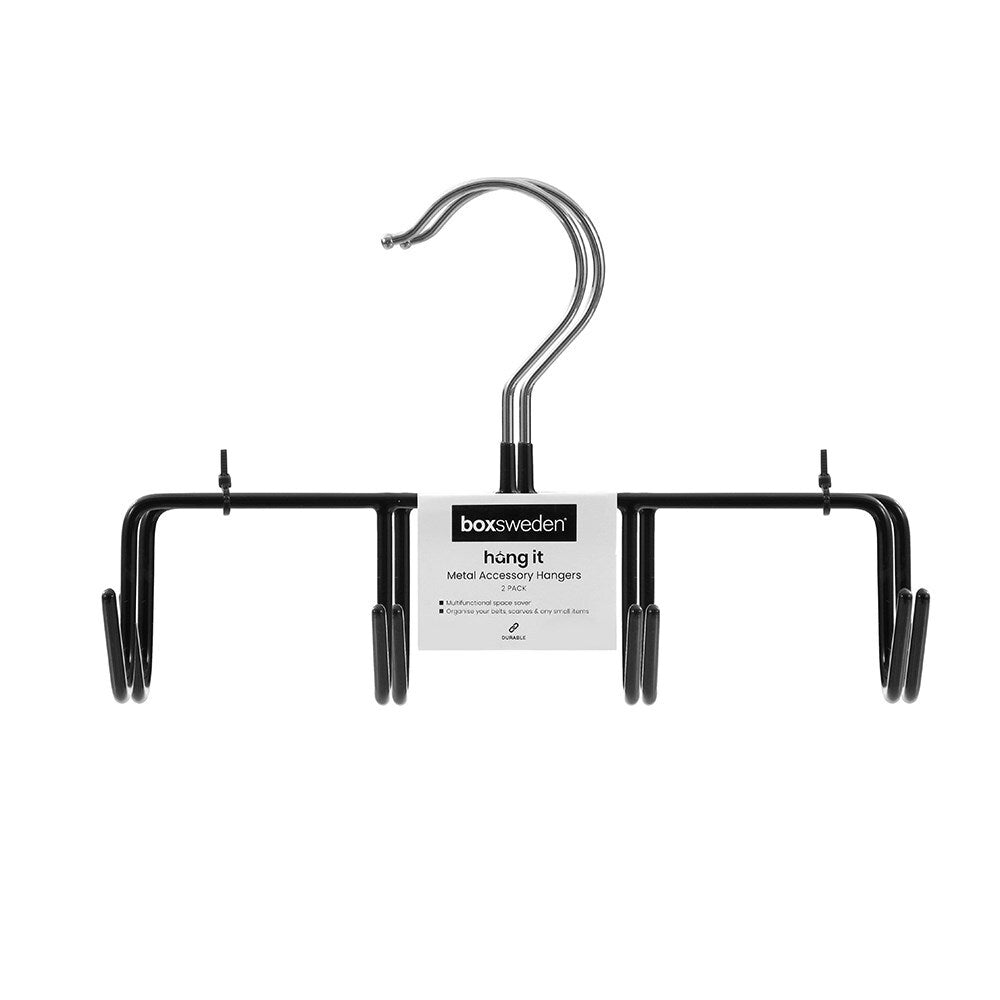 48pc Boxsweden Hangit Metal Accessory Clothes Hanger 24x18cm - Black