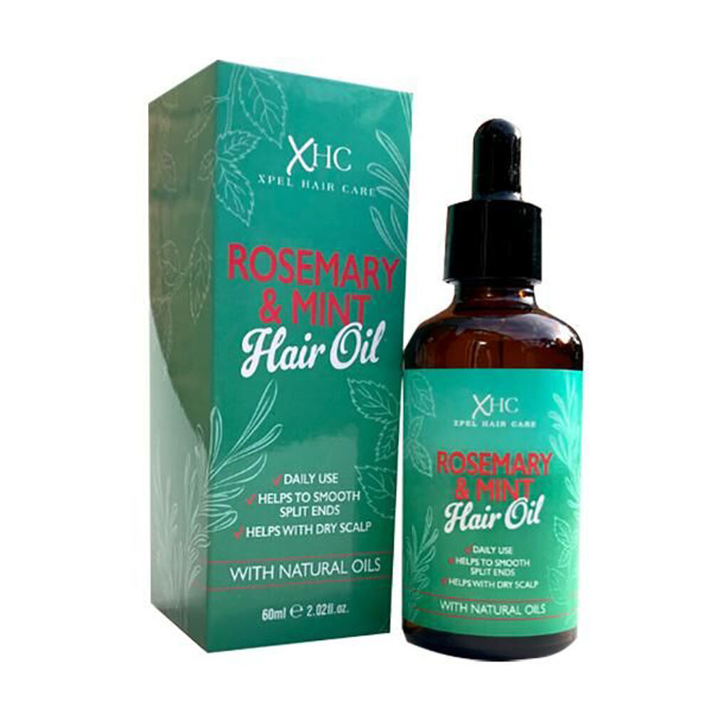 6PK XHC Rosemary & Mint Hair Oil Treatment For Dry Scalp Split Ends Repair 60ml