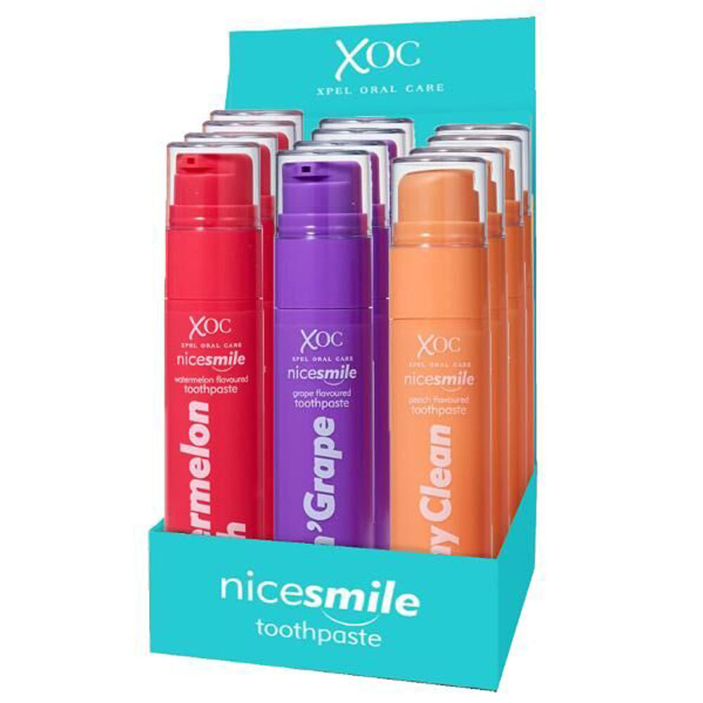 6PK XOC NiceSmile Fruit Flavour Fluoride Toothpaste Cavity Protection 60ml Assorted
