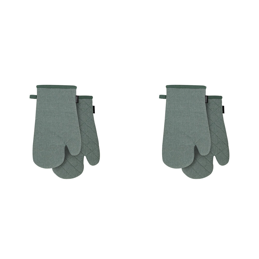 2x 2pc Eco Ladelle Recycled Leaf Oven Mitt Reusable/Washable Pot Holder Green