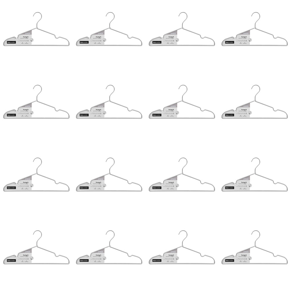48pc Boxsweden Hangit Aluminium Clothes Hangers 41cm - Silver