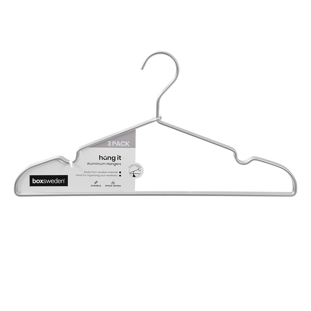48pc Boxsweden Hangit Aluminium Clothes Hangers 41cm - Silver