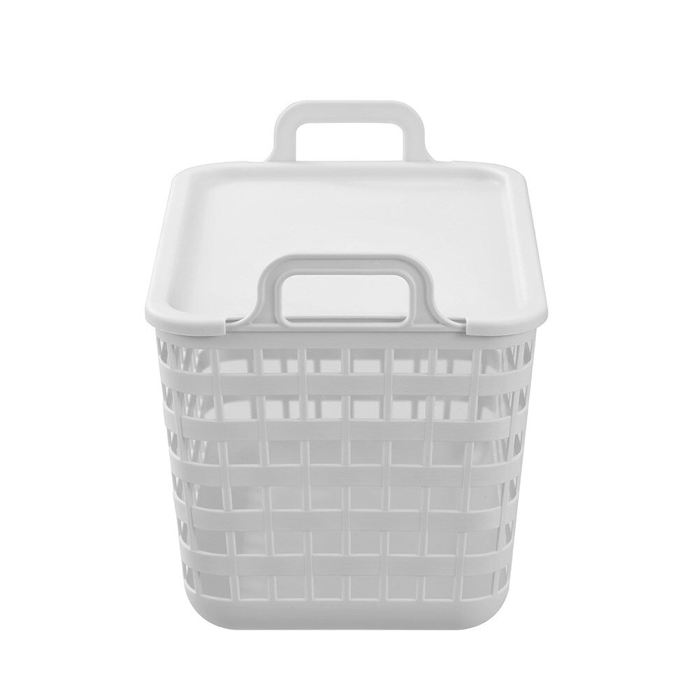 6PK Boxsweden Woven Tote Basket Lidded 14L/33cm - Assorted