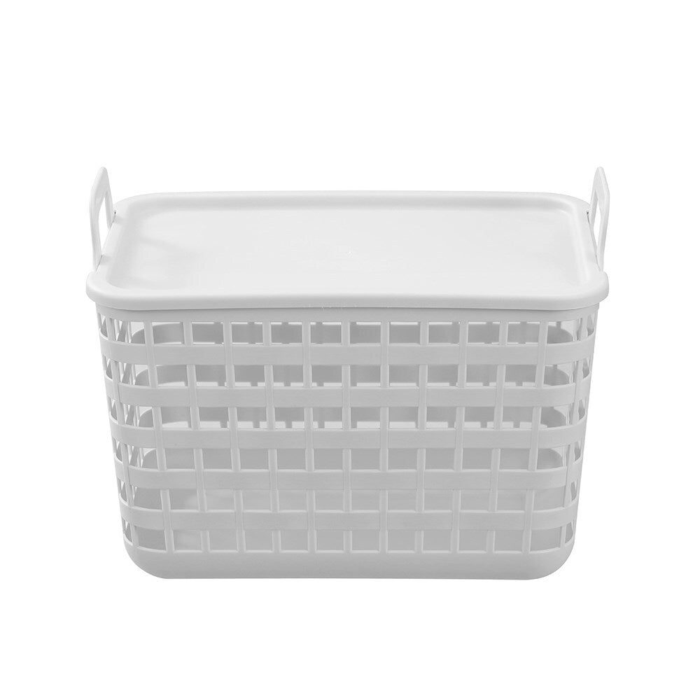 6PK Boxsweden Woven Tote Basket Lidded 14L/33cm - Assorted