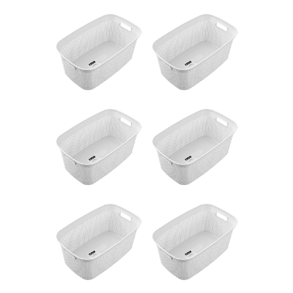 6x 2pc Boxsweden 32L Aero Laundry Hamper Lidded 54x23cm Assorted