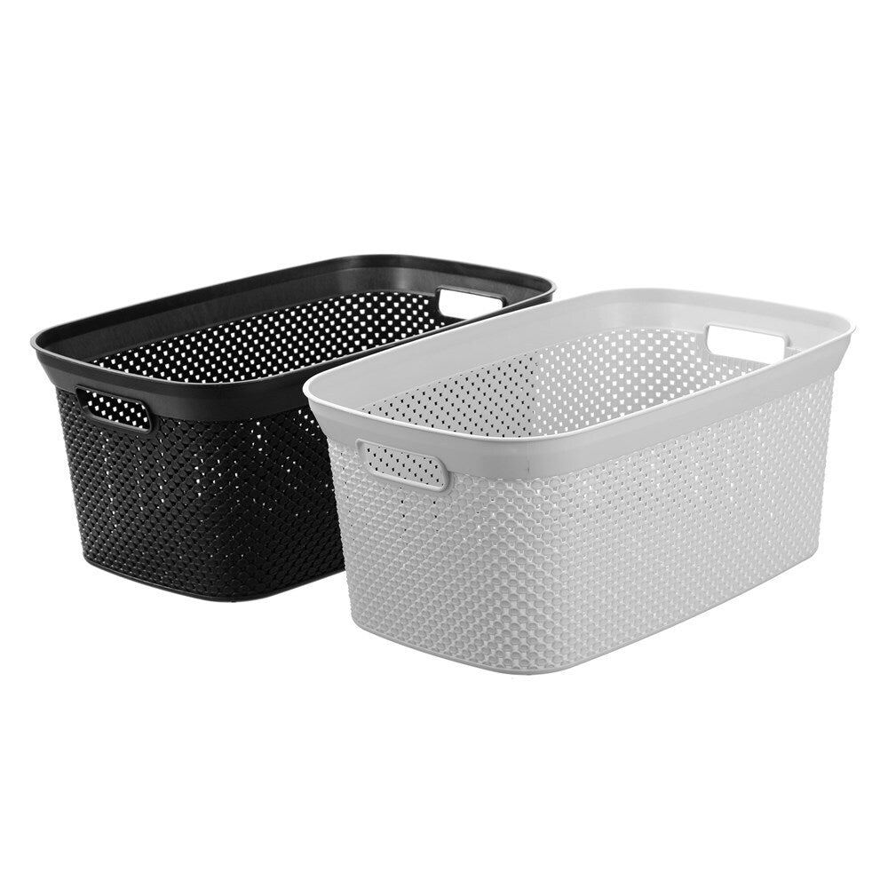 6x 2pc Boxsweden 32L Aero Laundry Hamper Lidded 54x23cm Assorted