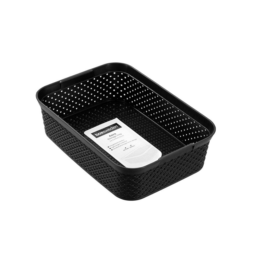 24PK Boxsweden Aero Storage Tray Basket Rectangle 24.5x18cm - Assorted