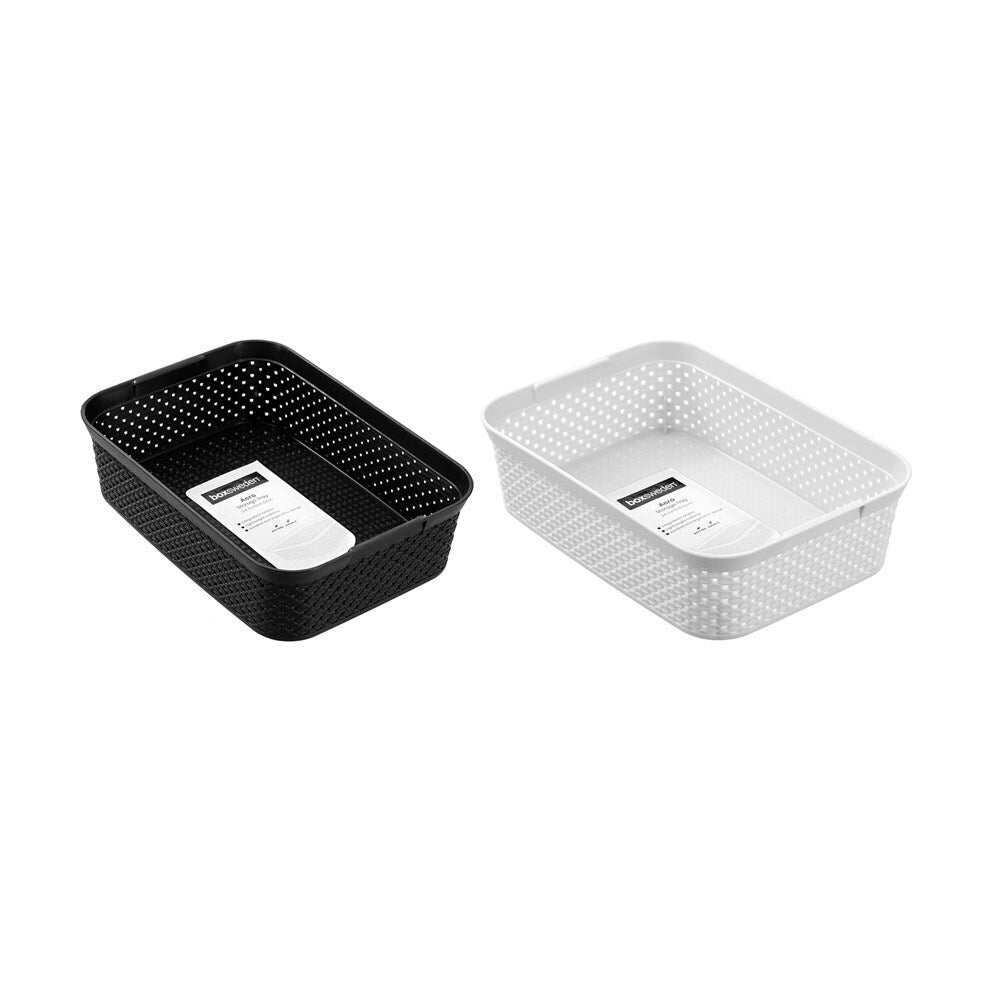 24PK Boxsweden Aero Storage Tray Basket Rectangle 24.5x18cm - Assorted