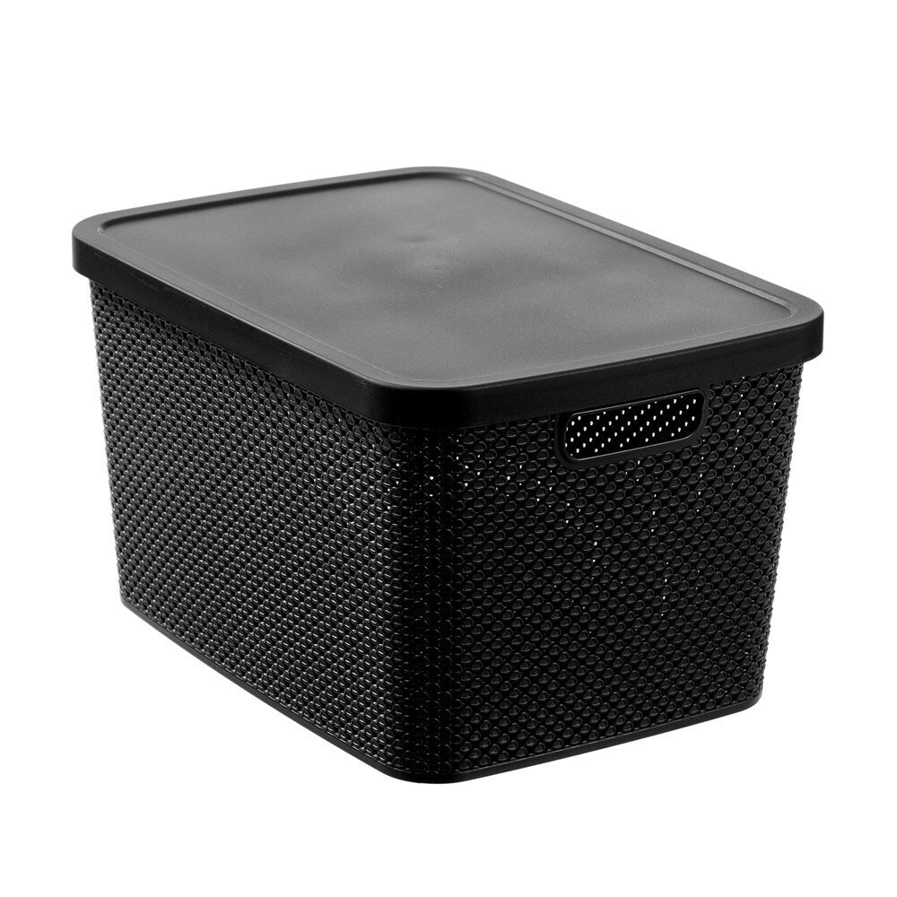 6PK Boxsweden Aero Lidded Storage Basket 19L/38.5cm - Assorted