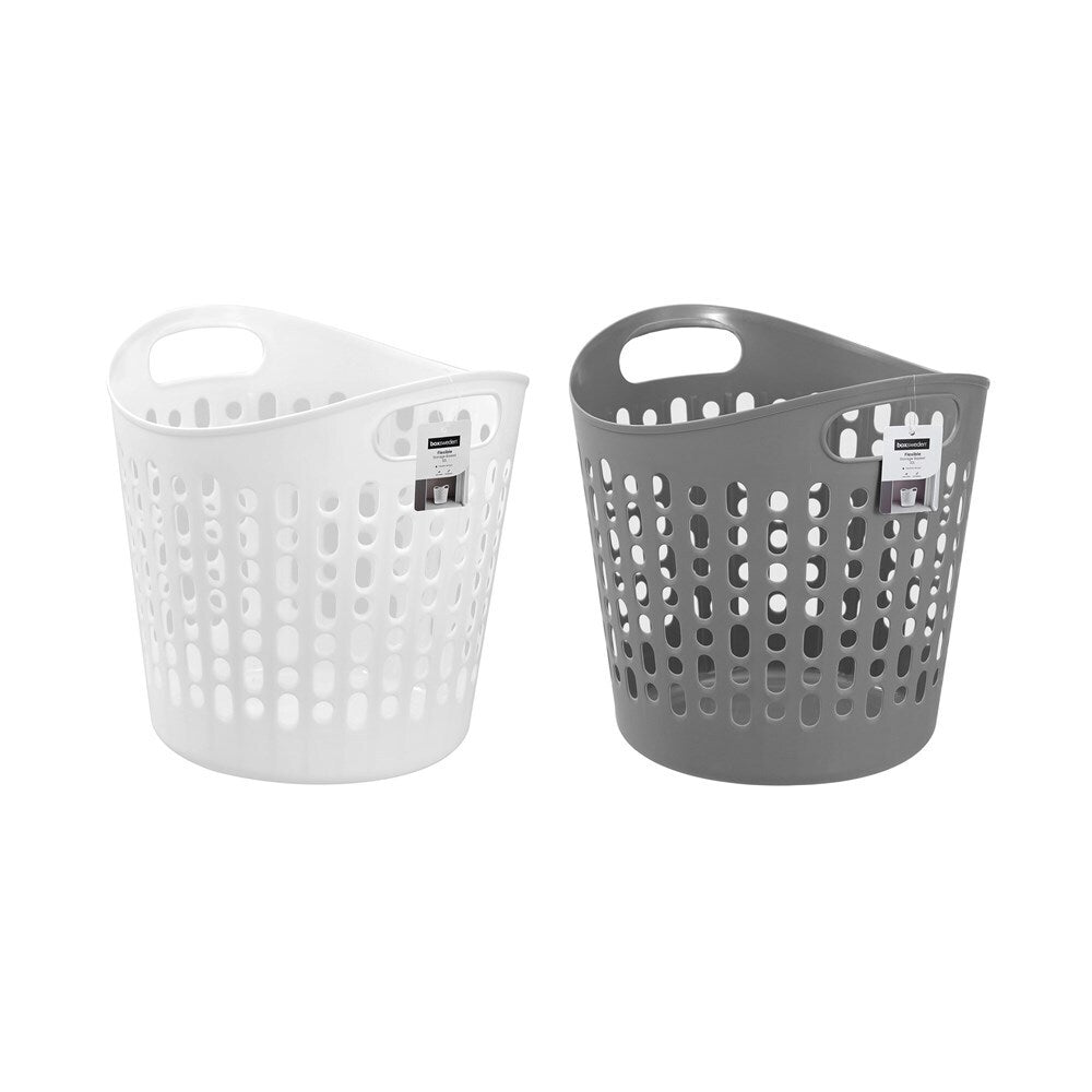 6x 2pc Boxsweden 32L Flexible Laundry Basket 40x40cm Assorted