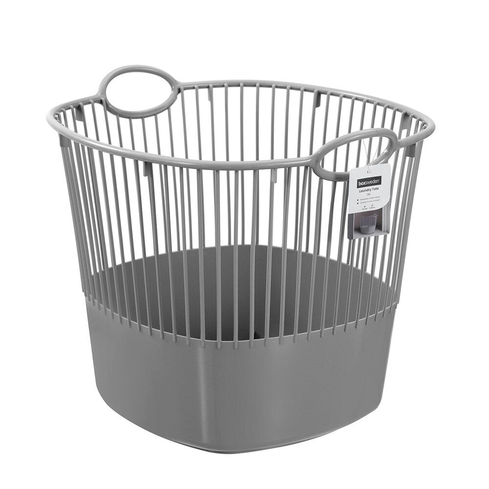 6x Boxsweden 36L Laundry Tote 45x42cm w/ Handle - Assorted
