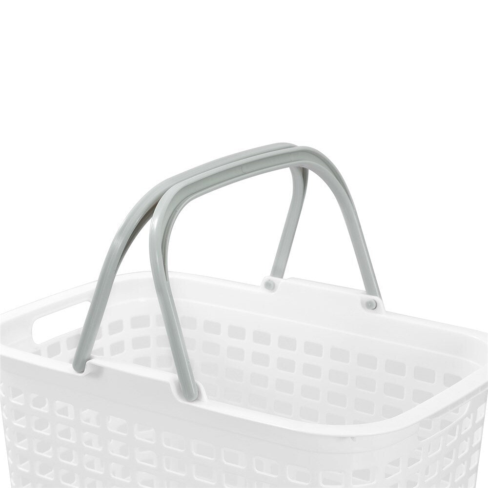 6PK Boxsweden 30L Laundry Carry Basket w/ Handle 44.5x40cm - White