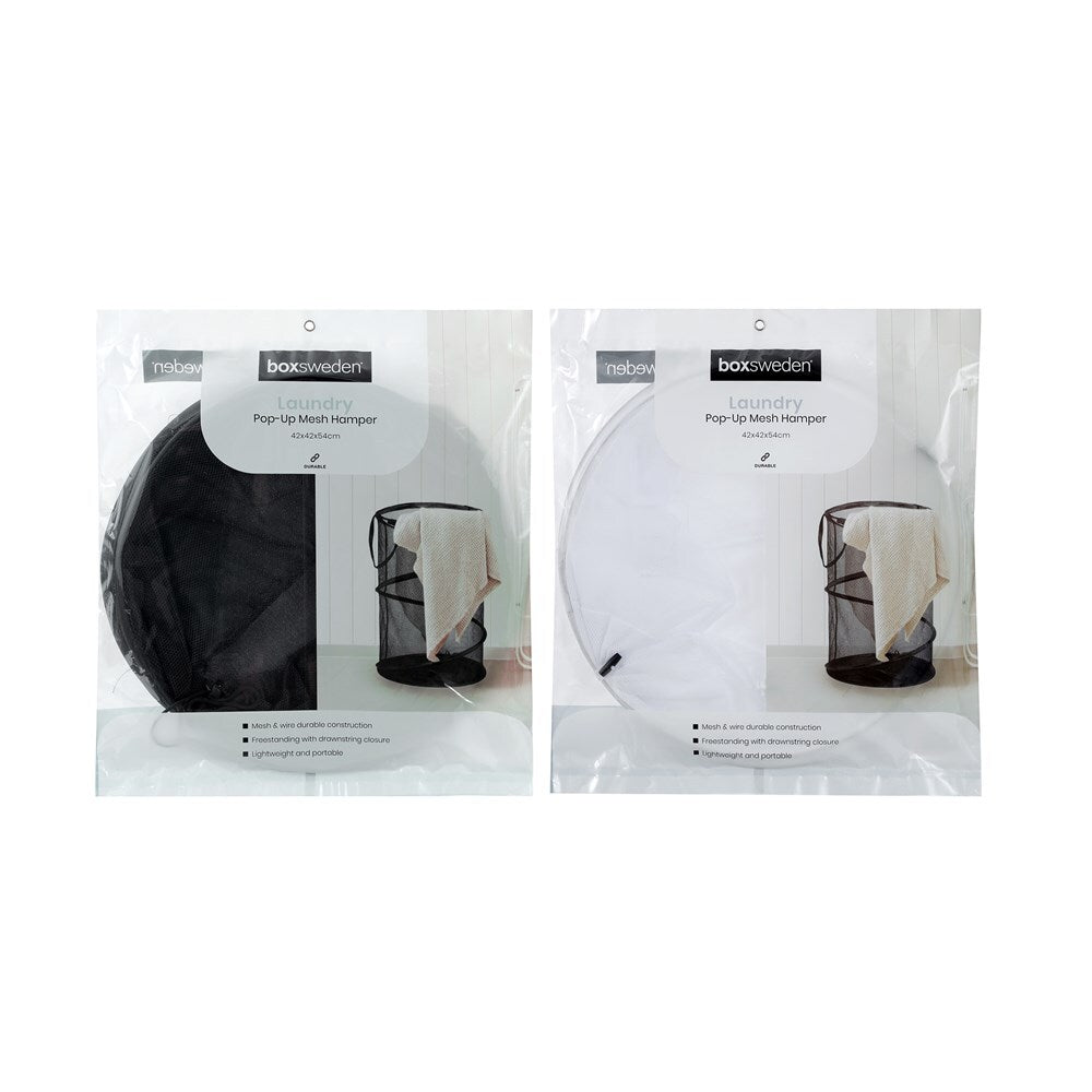 3PK Boxsweden Mesh Laundry Pop-Up Hamper 42x54cm - Assorted