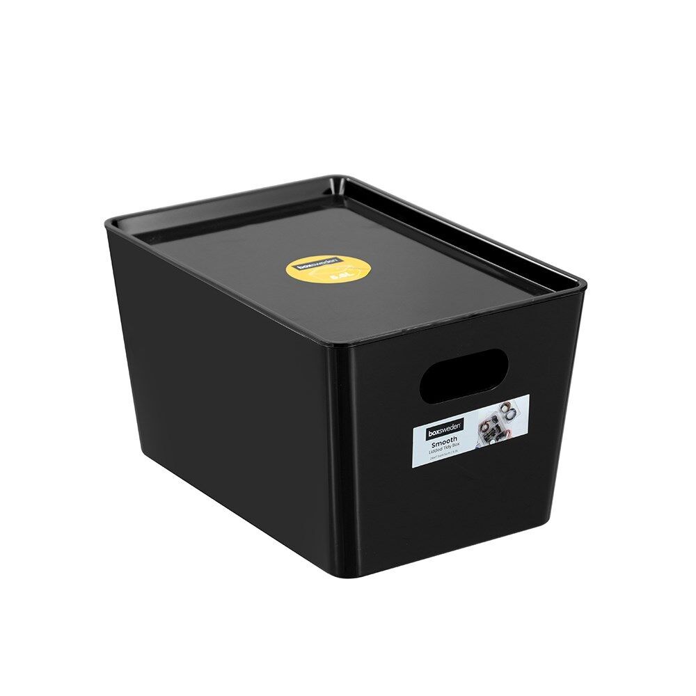 12PK Boxsweden Smooth Tidy Storage Box 5.6L 26x17.5x14.5cm Assorted