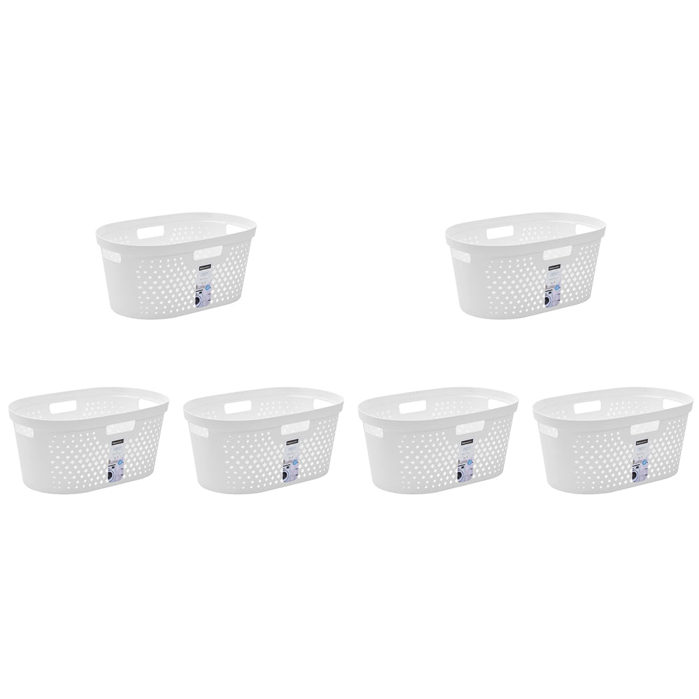 6PK Boxsweden Diamond 40L Laundry Basket Hamper - Assorted