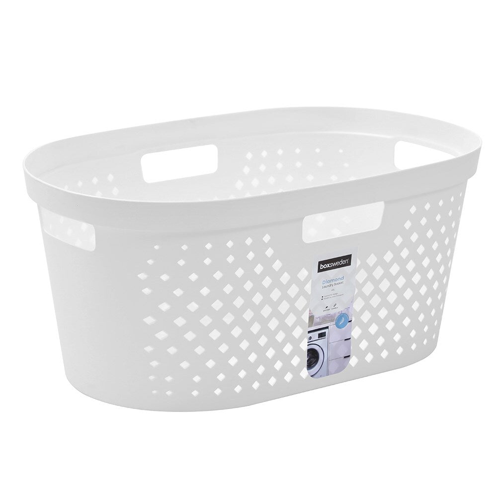 6PK Boxsweden Diamond 40L Laundry Basket Hamper - Assorted