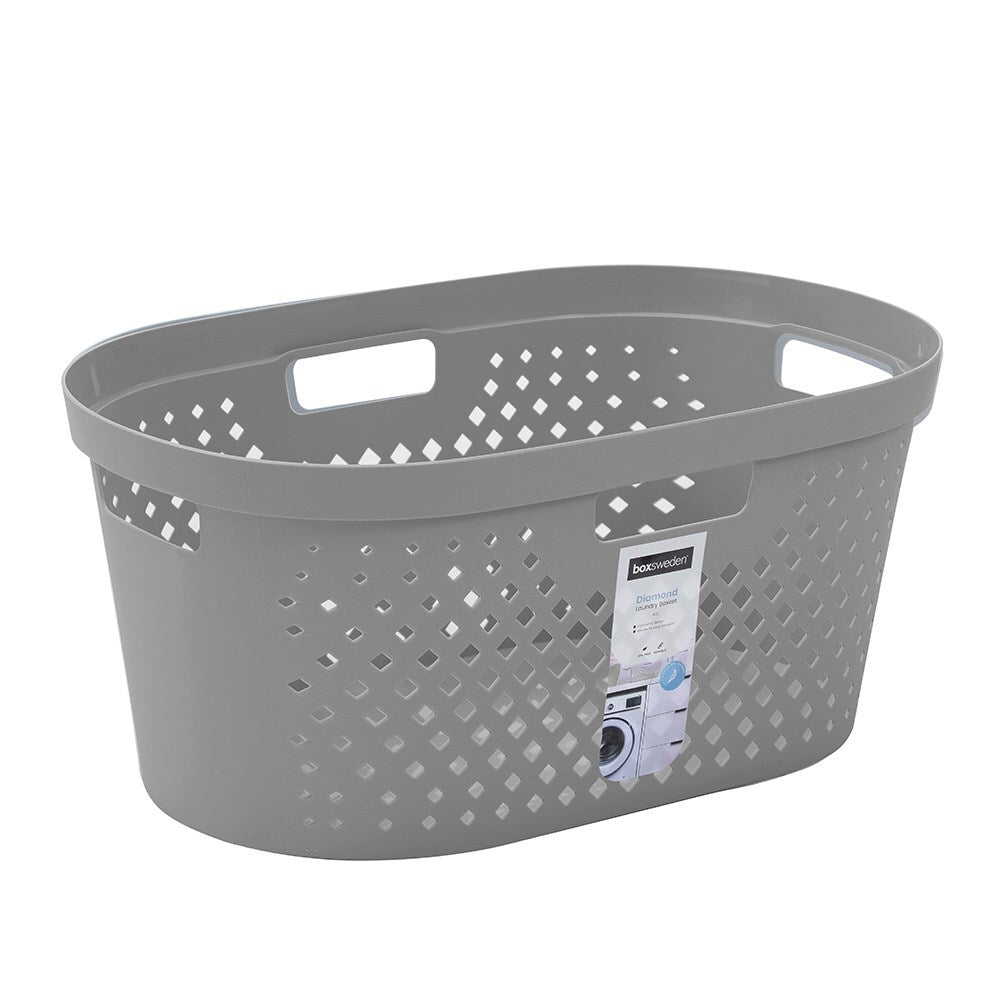 6PK Boxsweden Diamond 40L Laundry Basket Hamper - Assorted