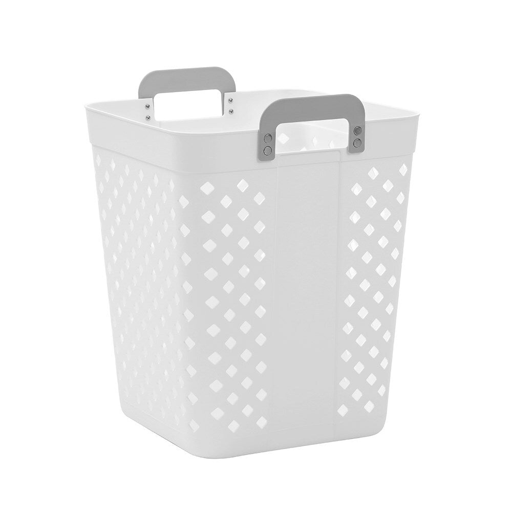 4PK Boxsweden Diamond Laundry Hamper Basket 40x50.5cm - White