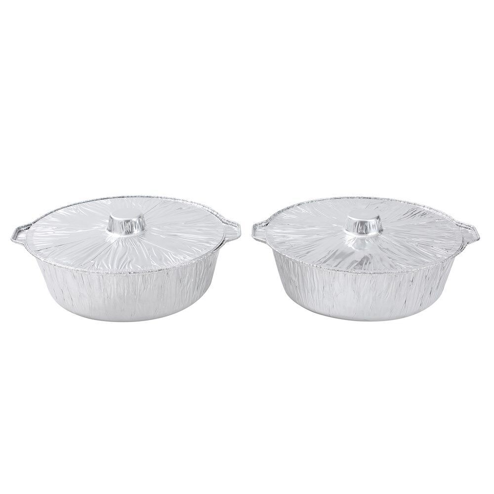 24pc Lemon & Lime Thick and Strong Foil BBQ Pot with Lid 5.5L 34cm