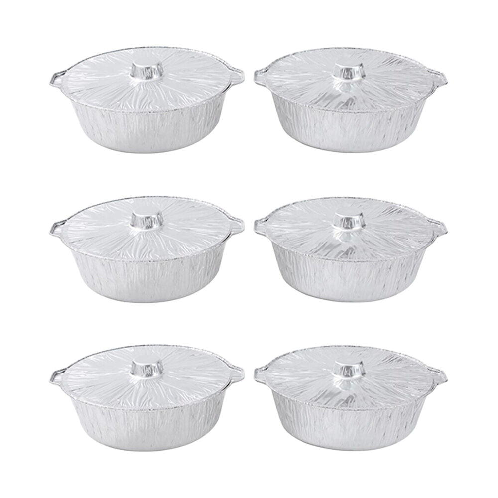 12pc Lemon & Lime Thick and Strong Foil BBQ Pot with Lid 5.5L 34cm